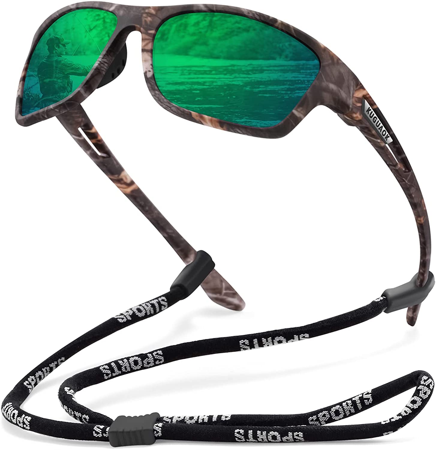 KUGUAOK Polarized Sports Sunglasses for Men Driving Cycling Fishing Sun  Glasses 100% UV Protection Goggles