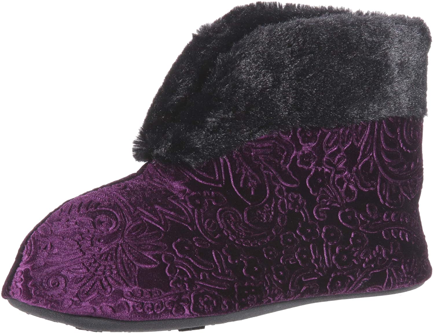 dearfoams women's velour bootie slippers