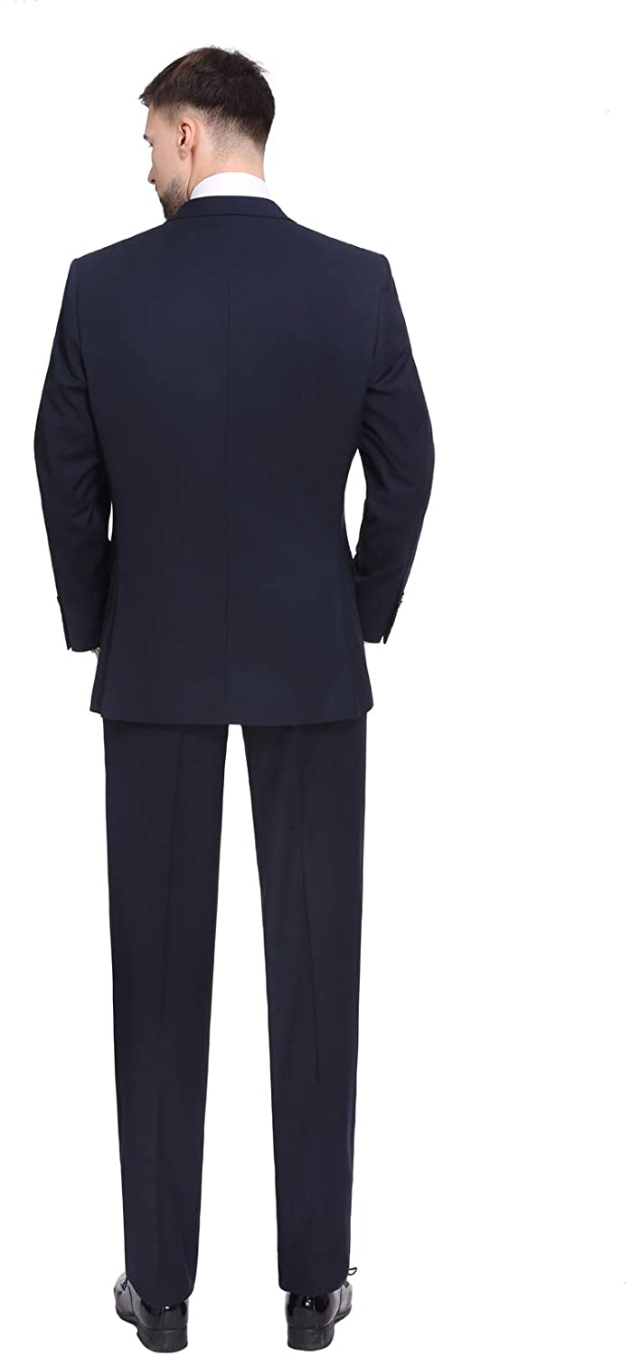 P&L Mens Suit 2-Piece Prom Party Wedding Tuxedo Blazer Jacket & Flat Front Pants