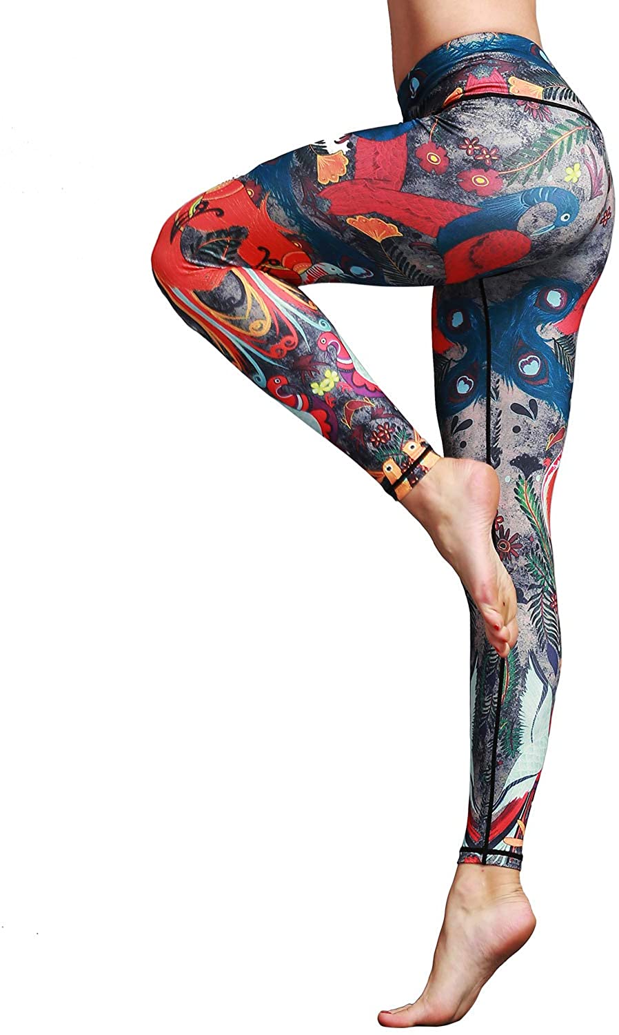 Buy Witkey Printed Extra Long Women Yoga Leggings High Waist Tummy