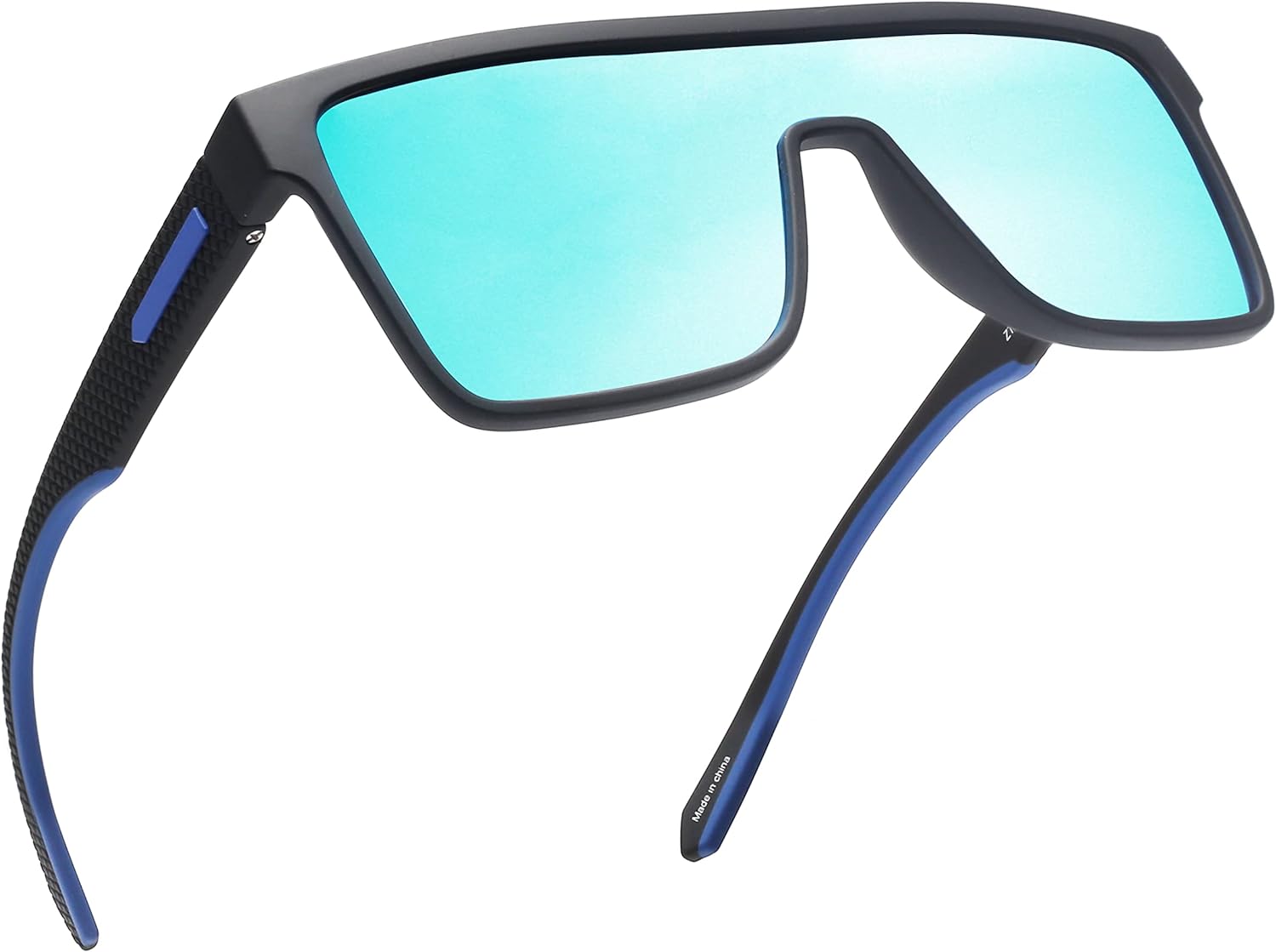 GLINDAR Polarized Shield Sunglasses for Men Square Flat Top Sports Glasses