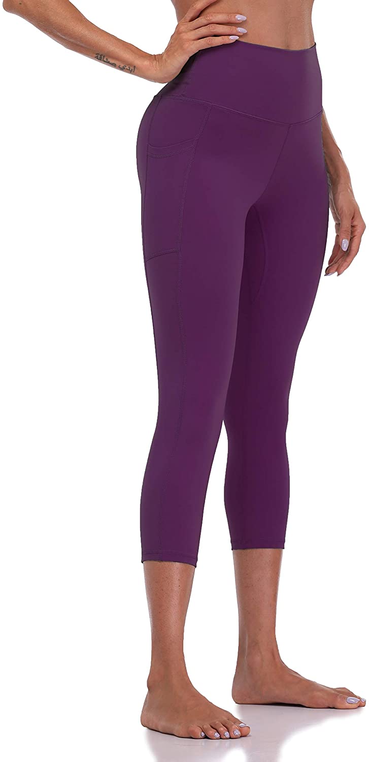 Colorfulkoala Womens High Waisted Capris Yoga Pants 21 Inseam Leggings with Pockets