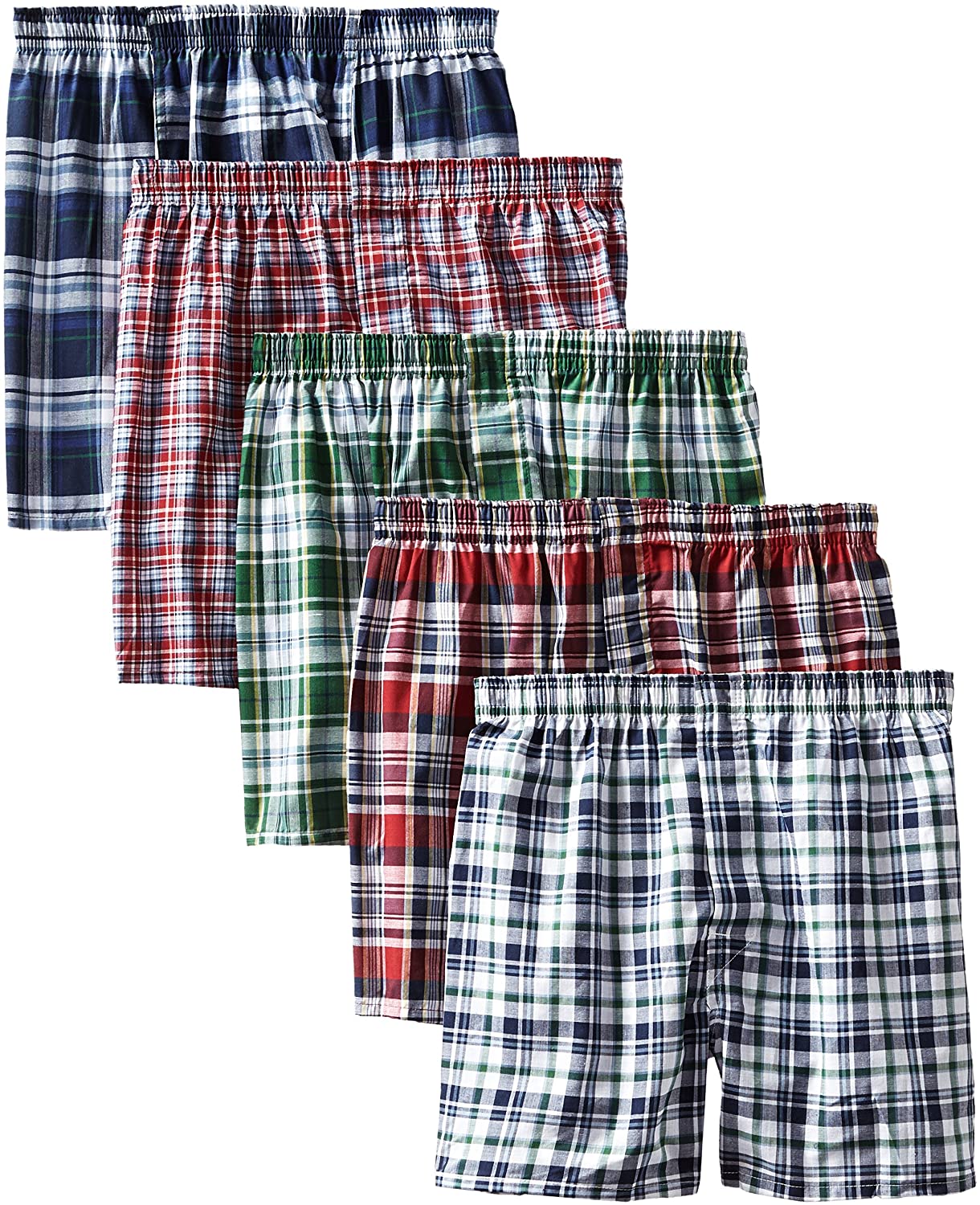 Men's 5-Pack Tartan Boxer with Inside Exposed Waistband