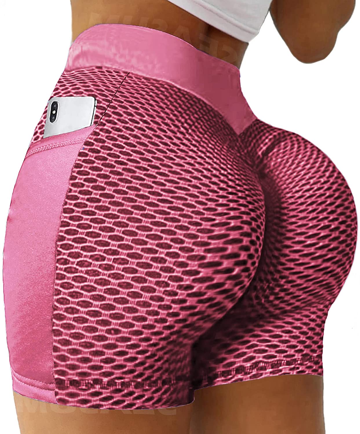 SEASUM Women Workout Booty Shorts Scrunch Butt Lifting Yoga Shorts High  Waist Sp