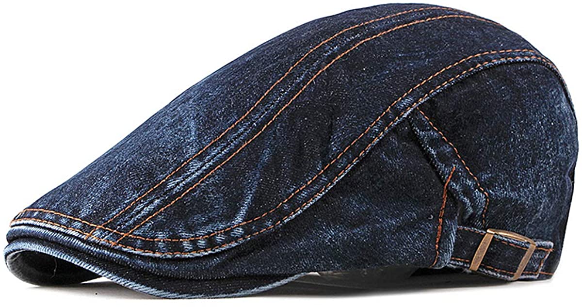 D-groee Men's Flat Cap Durable Gatsby Newsboy Lvy Irish Hats Driving Cabbie Hunting Cap, Size: One size, Blue