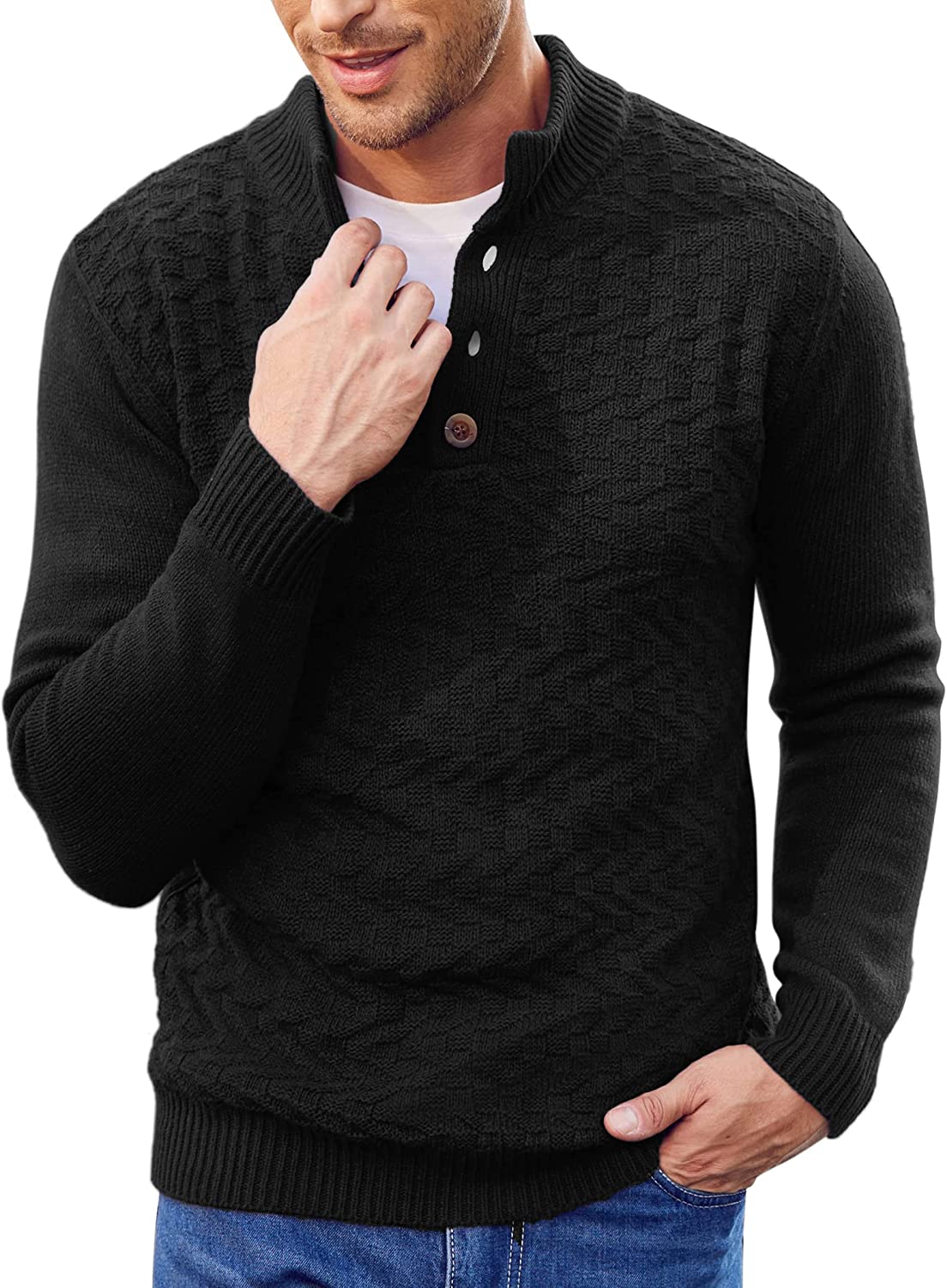 Mens henley sweaters sale