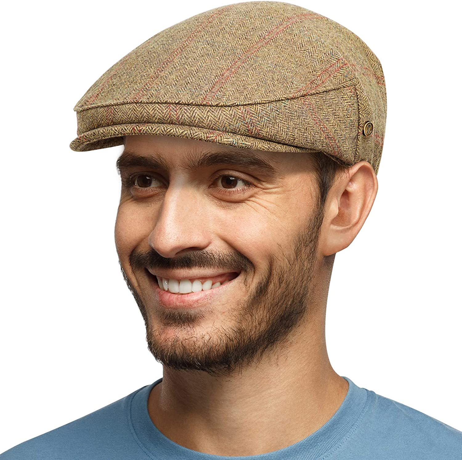 Men's Warm Wool Tweed Earflap Fitted Hats Flat Cap Ivy Gatsby Newsboy Winter Hat 
