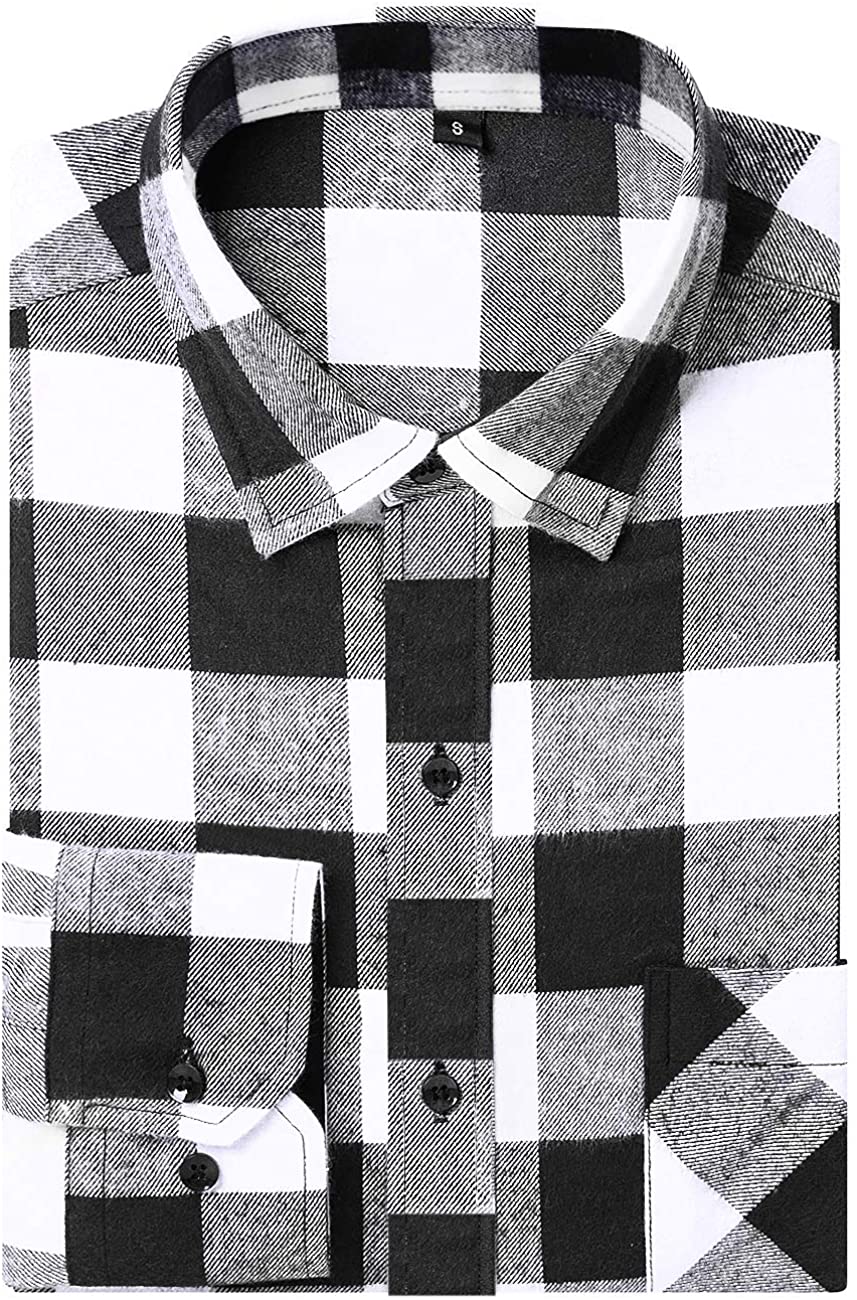 black and white checkered men's dress shirt