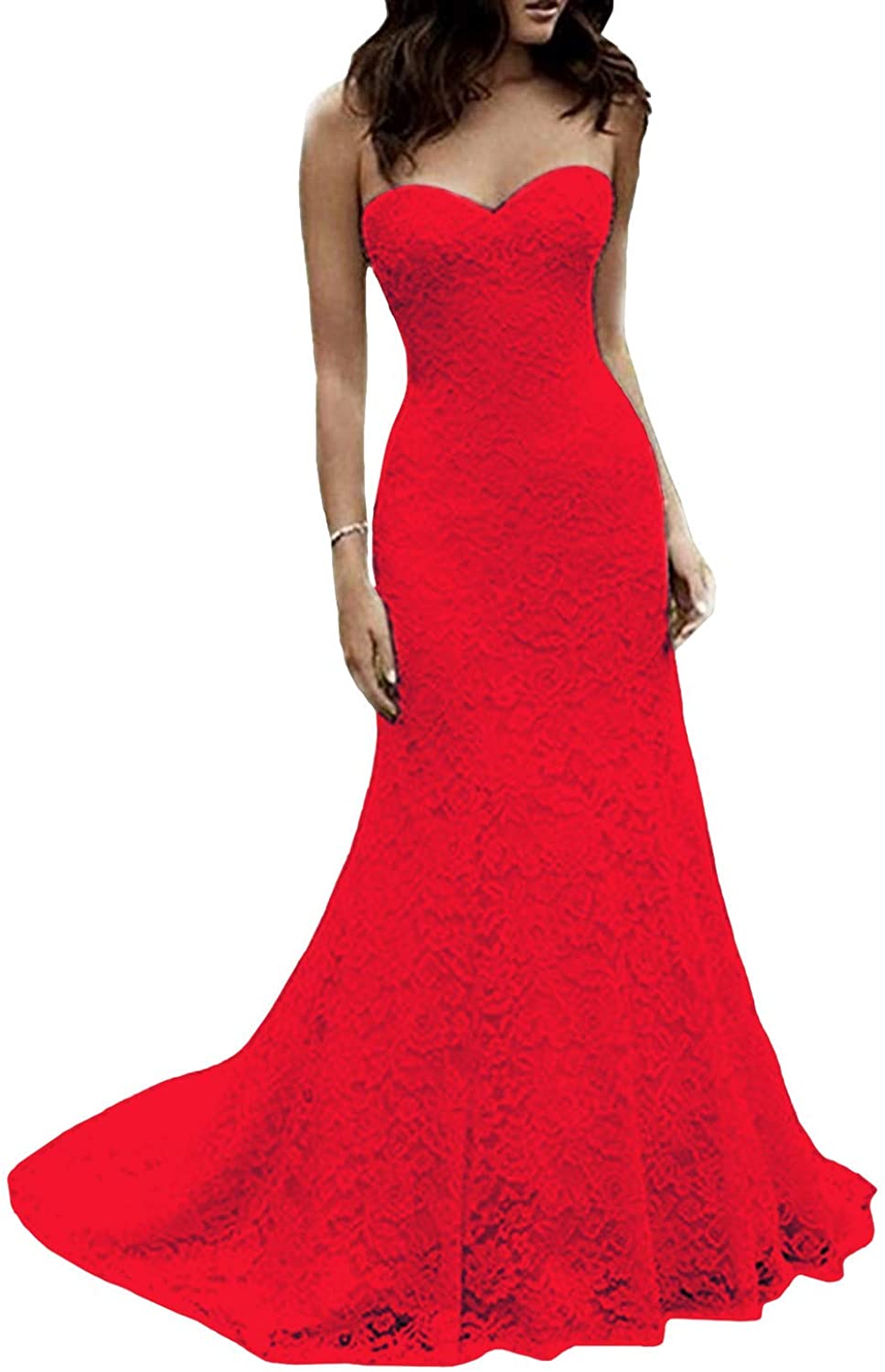SIQINZHENG Women's Sweetheart Full Lace Beach Wedding Dress Mermaid Bridal  Gown | eBay