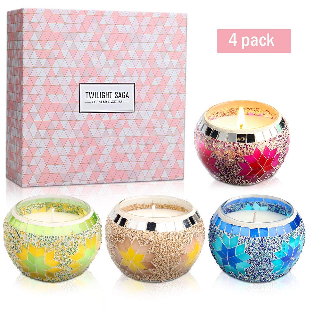 Scented Candles Gift Set Natural Soy Wax 4.4Oz Aromatherapy Candles 4 Pack 