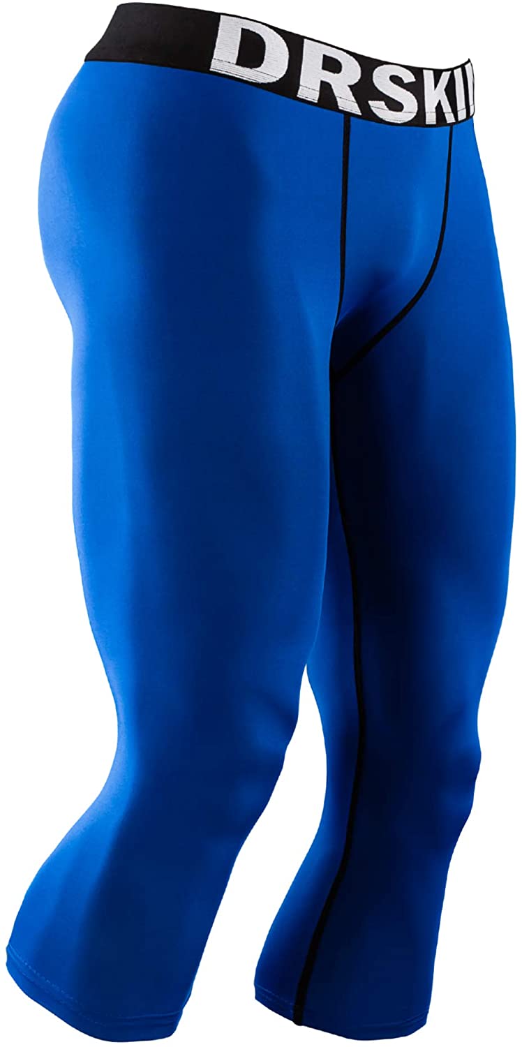 DRSKIN 1, 2 or 3 Pack Men's 3/4 Compression Pants Cool Dry Sports Baselayer  Runn