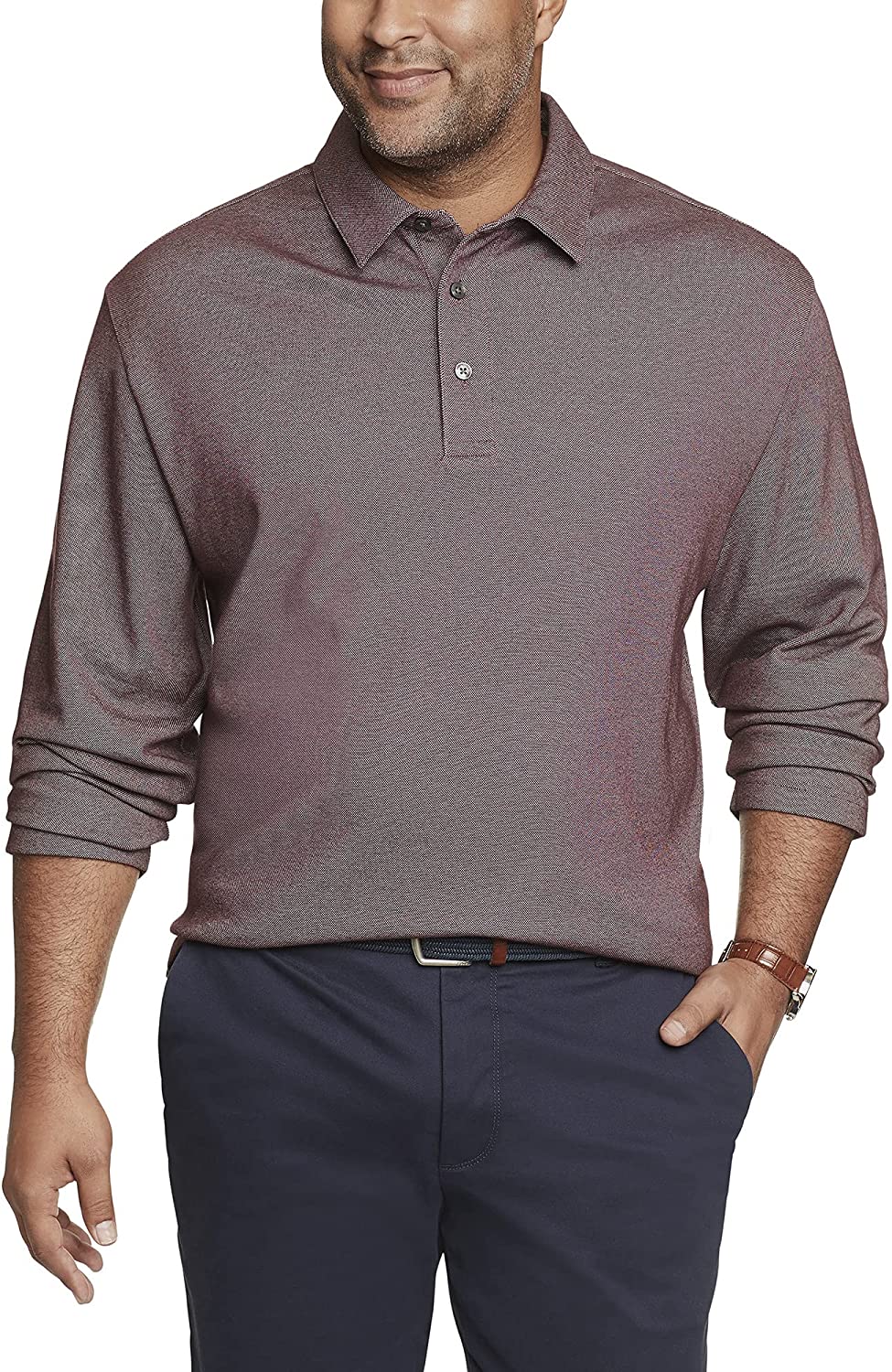 van heusen mens long sleeve polo shirts