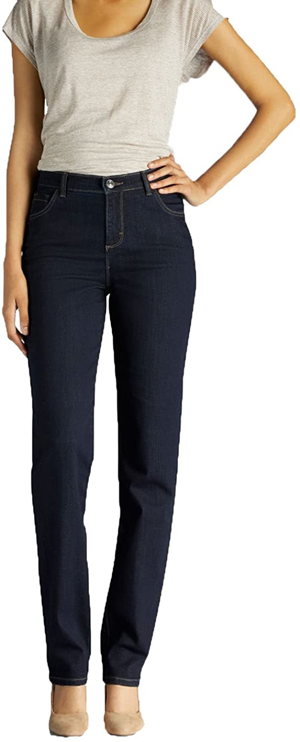 LEE Womens Petite Instantly Slims Classic Relaxed Fit Monroe Straight Leg Jean