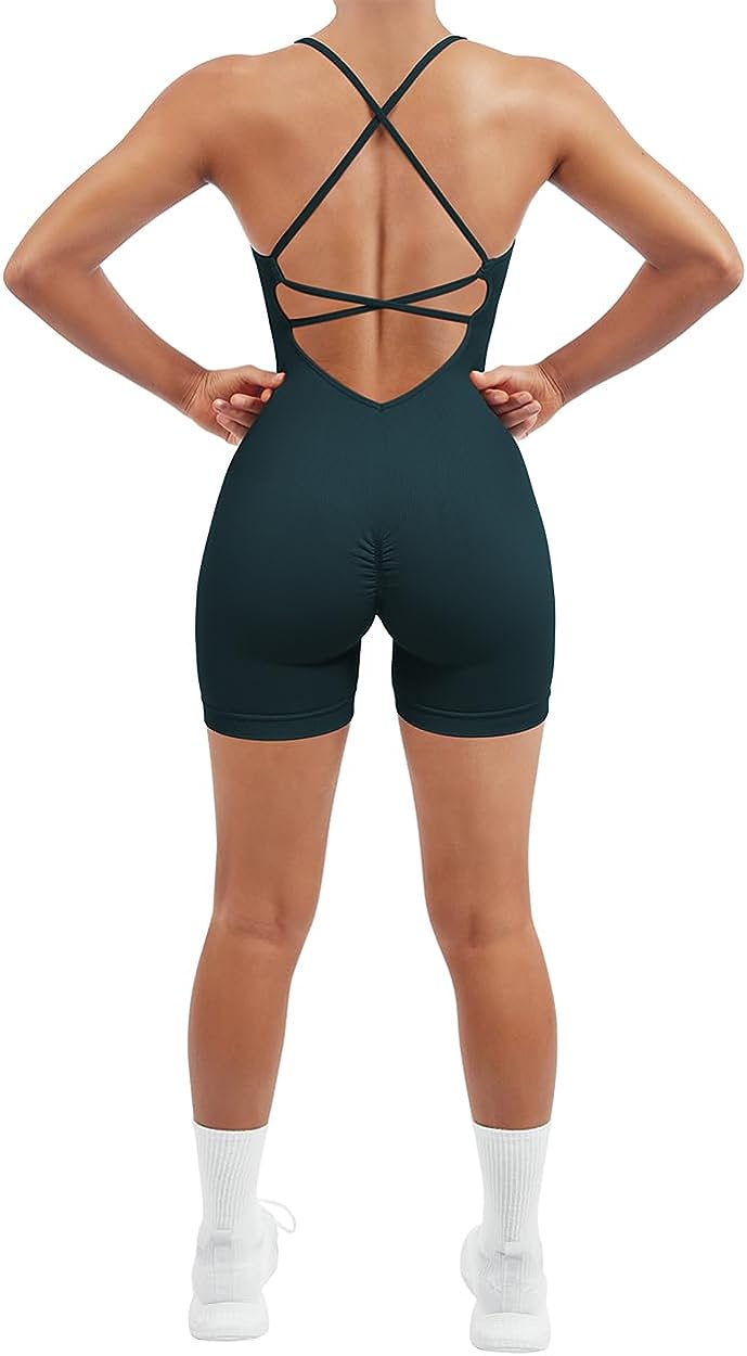 Pants & Jumpsuits, Womens Yoga Rompers Sexy One Piece Spaghetti Strap  Tummy Control Padded Sports