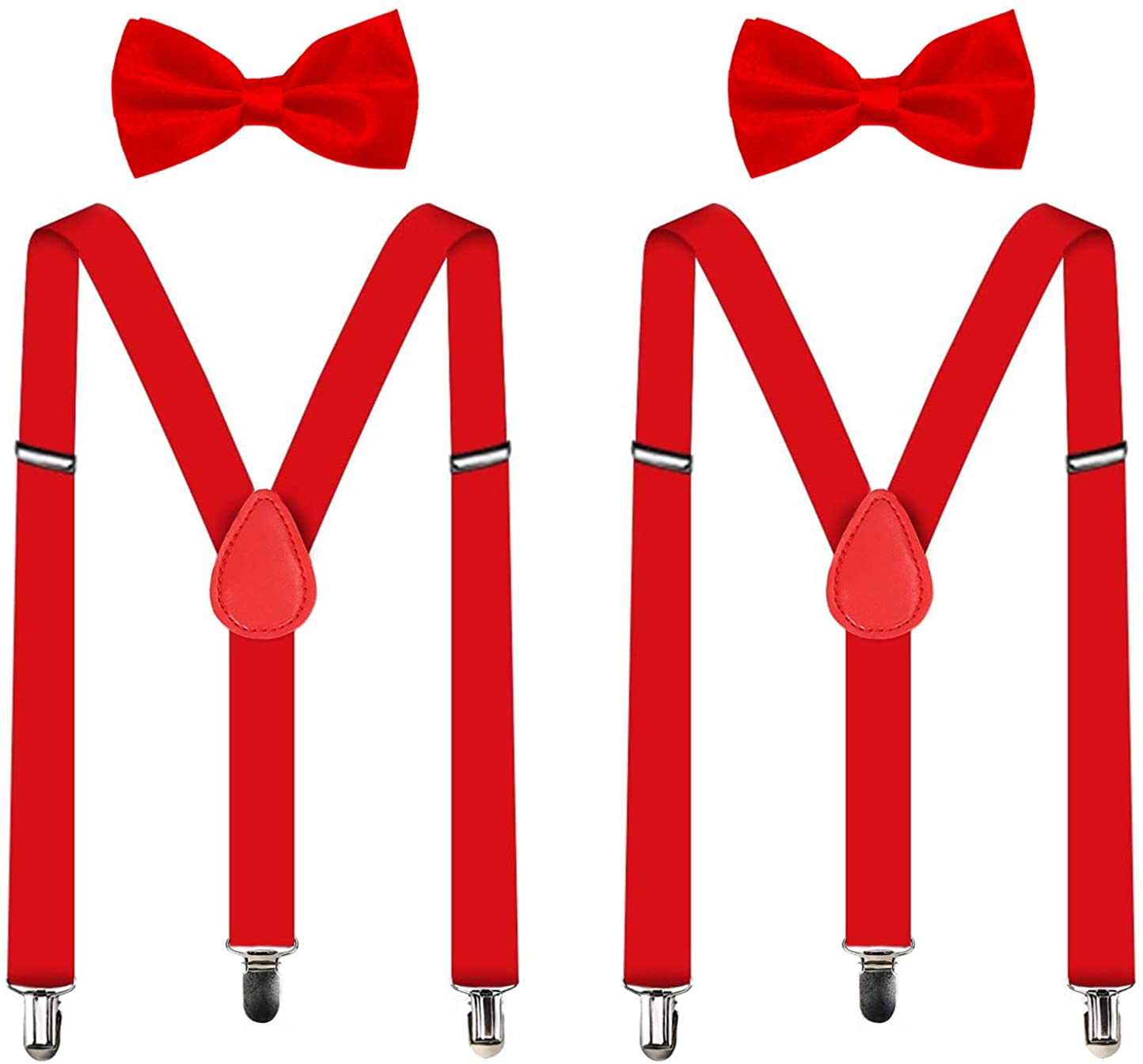 Gray-Leather Suspenders For Men,Women Adjustable Suspends Bow Tie Set Solid Color Y Shape Women Adjustable Suspends Bow Tie Set Solid Color Y Shape