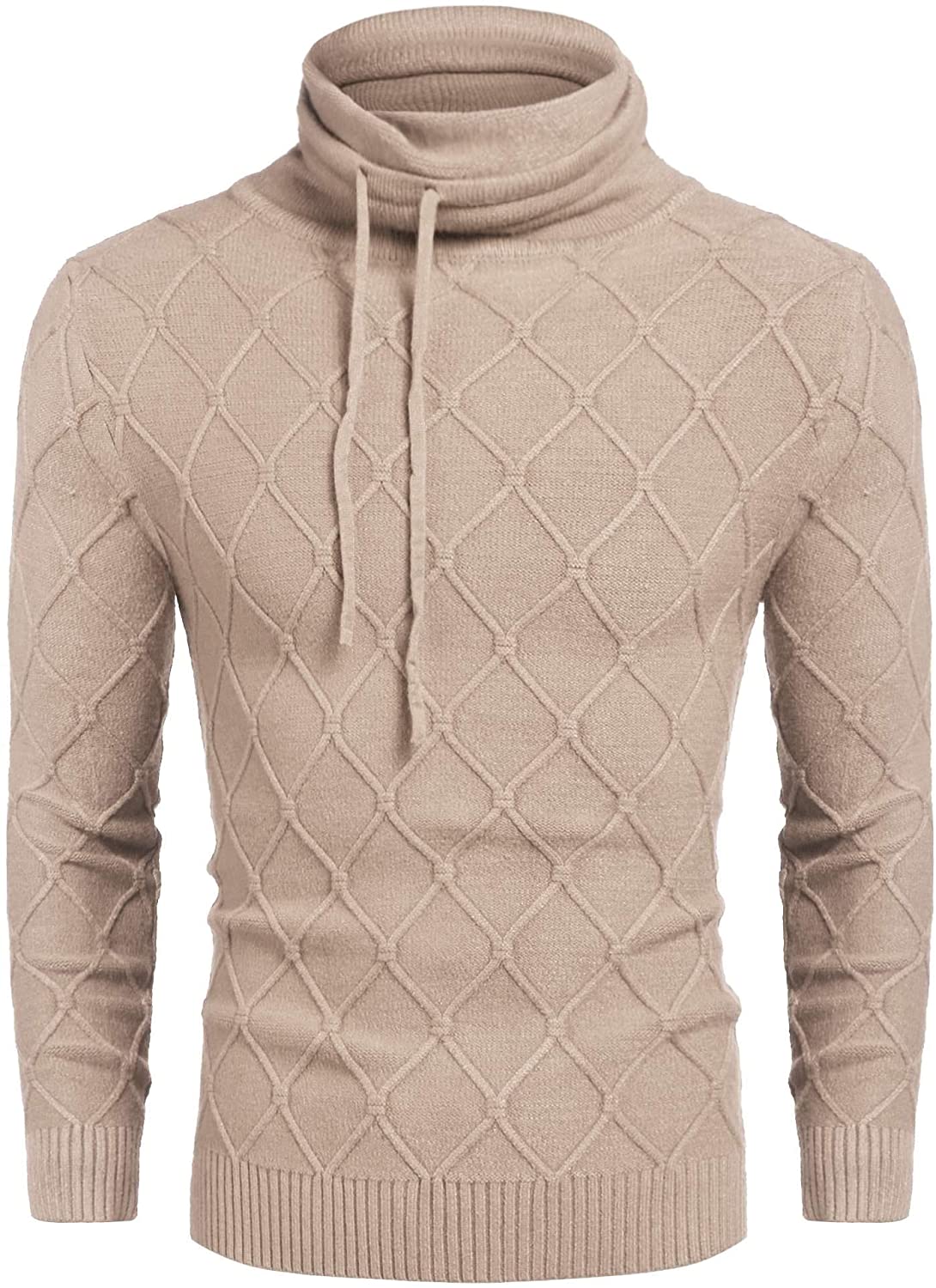 COOFANDY Men's Knitted Turtleneck Sweater Casual Thermal Long Sleeve Pullover