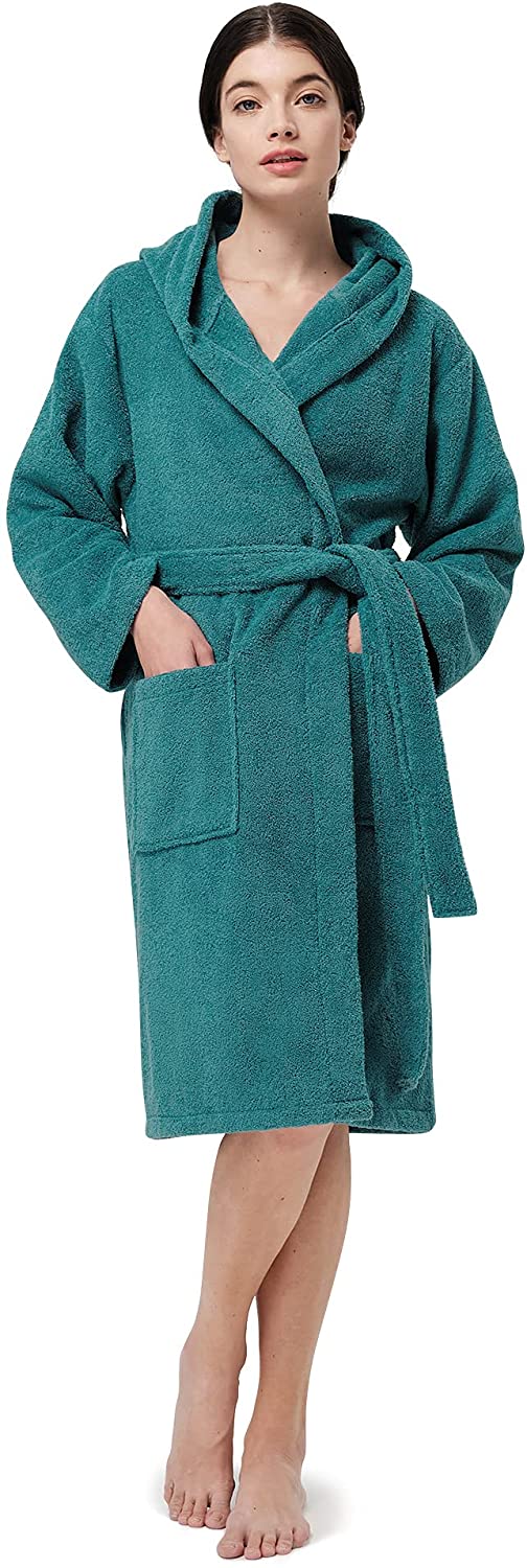 thumbnail 14  - SIORO Women&#039;s Hooded Terry Cloth Classic Bathrobe Towel Knee Length Cotton Robe 