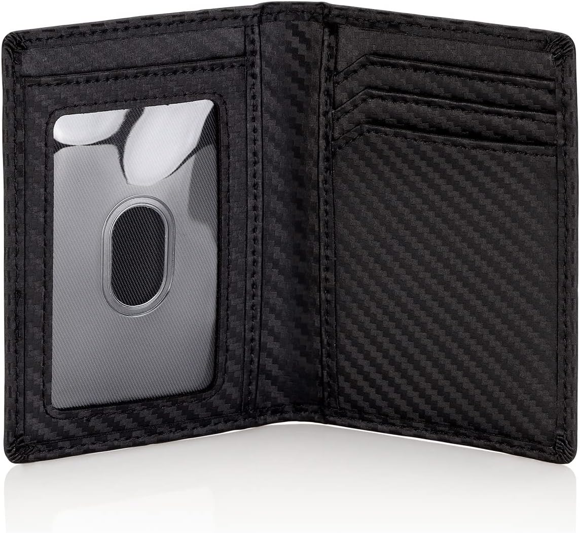 Men's Slim Front Pocket Wallet - RFID Blocking, Thin Minimalist Bifold -  Stealth Mode Leather