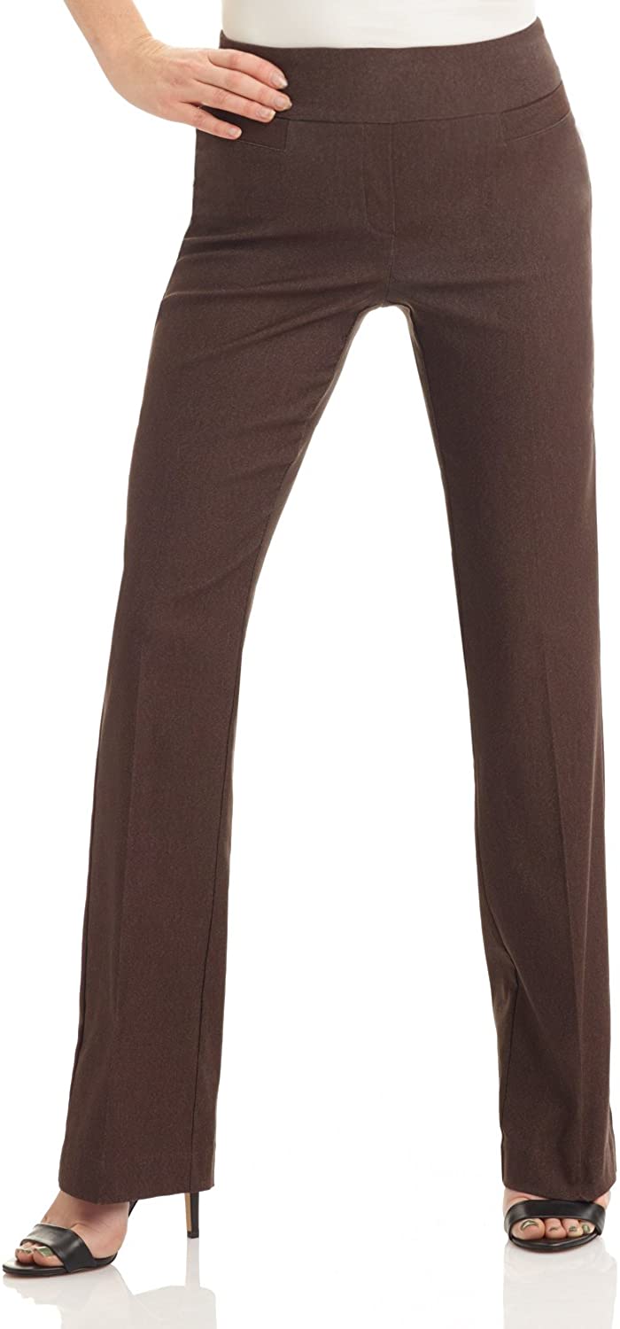 Rekucci Womens Ease into Comfort Bootcut Pant (10, Burgundy)