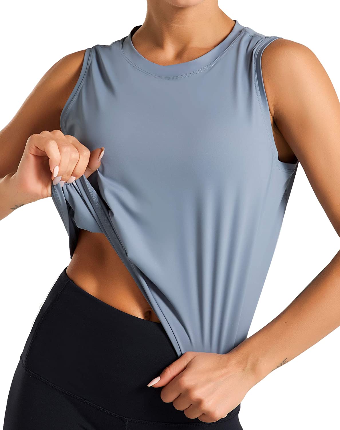Dragon Fit Athletic Tank Tops for Women Sleeveless Workout Cool T-Shirt Running Short Tank Crop Tops 