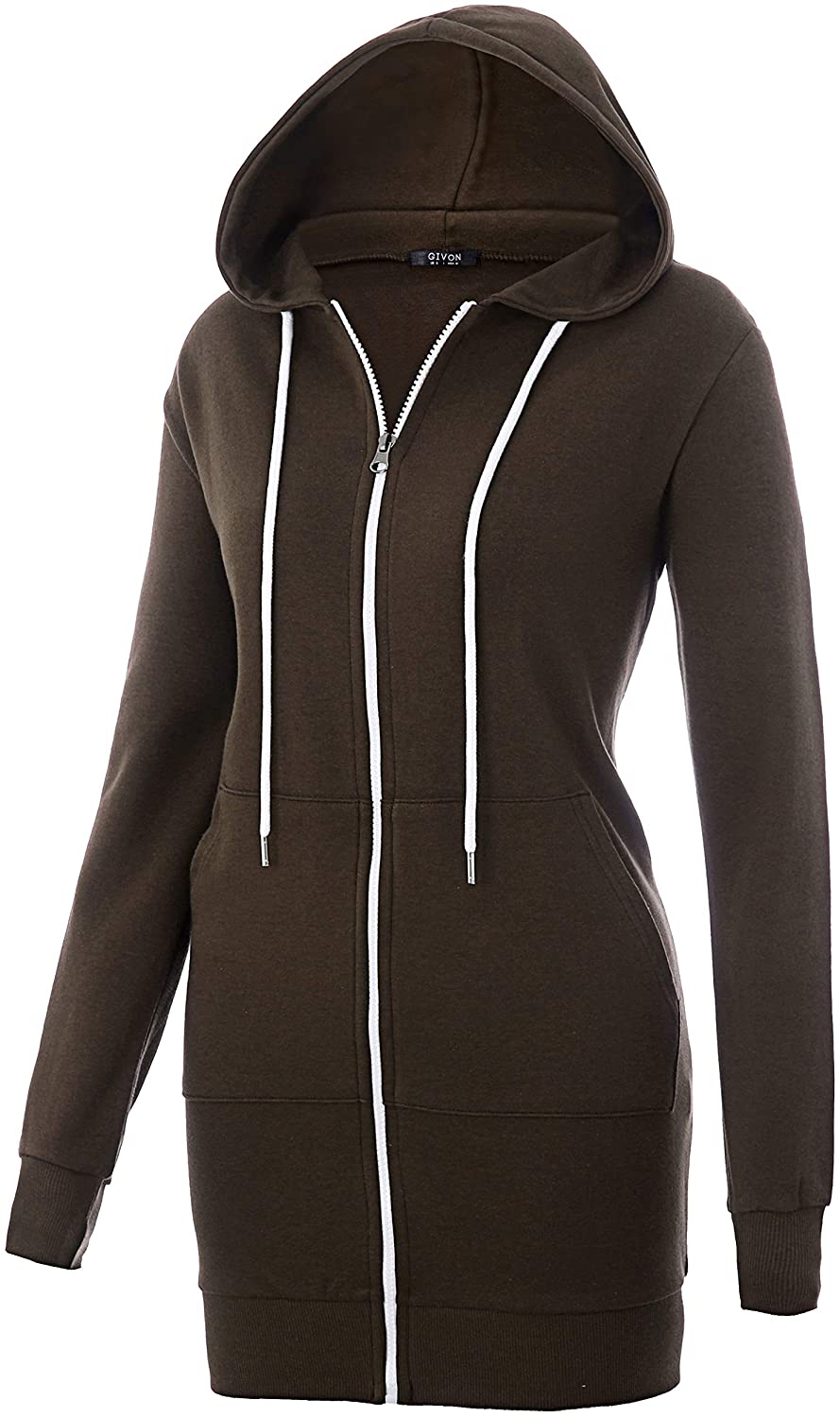 GIVON Womens Comfortable Long Sleeve Lightweight Zip-up Hoodie with Kanga  Pocket