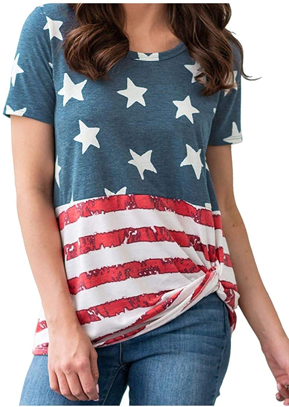 4Th of July Shirts for Women,Patriotic Tops American Flag Print T Shirt ...