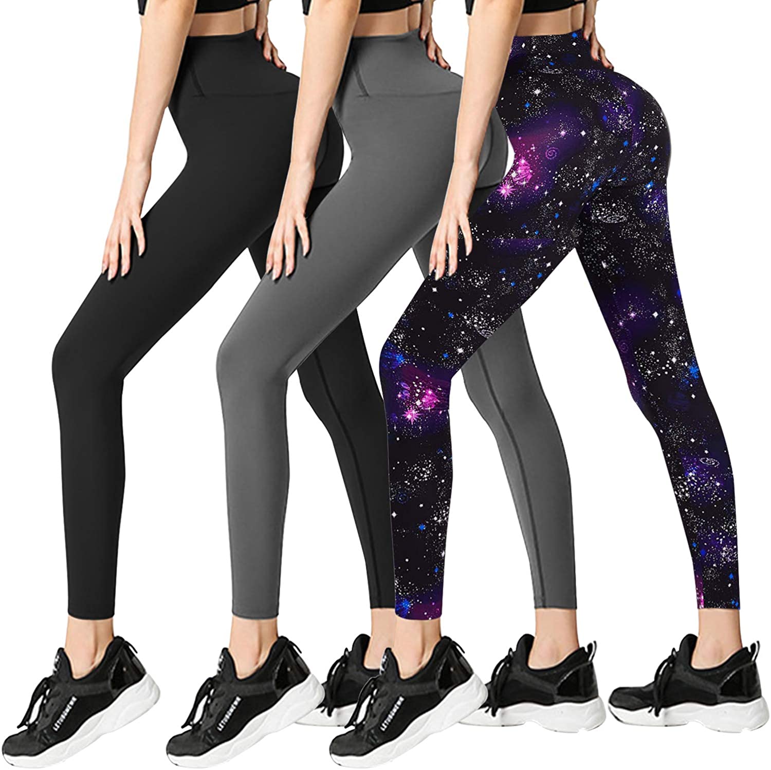  3 Pack Leggings For Women-No See-Through High