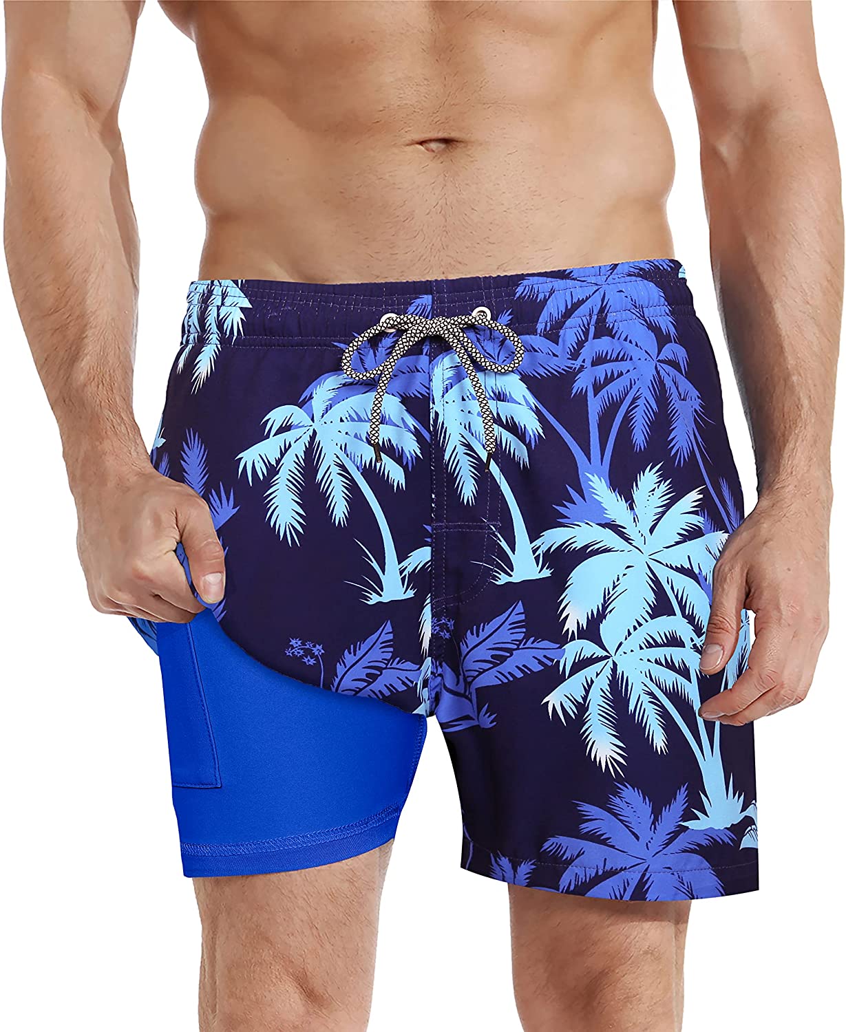 Men's Swim Trunk with Compression Liner Bathing Suit Quick Dry