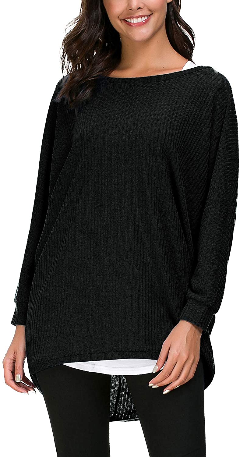 Urban CoCo Women's Round Neck Solid Knit Loose Pullover Sweater | eBay
