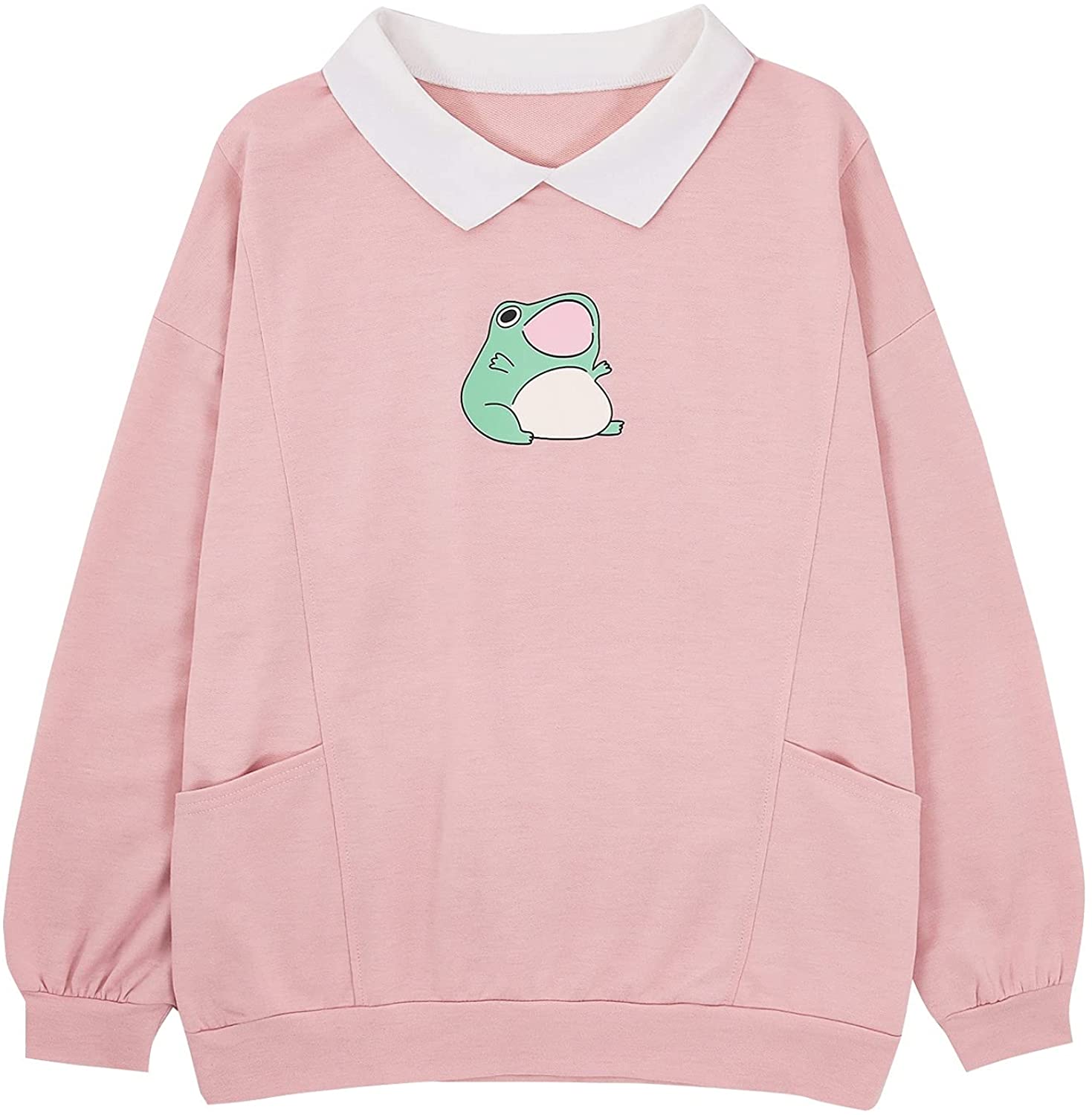 Cute Frog Sweatshirt for Teen Girls Kawaii Hoodie Oversized Aesthetic  Animal Print Sweaters Baggy Pullover Hoodies Top : : Clothing,  Shoes 