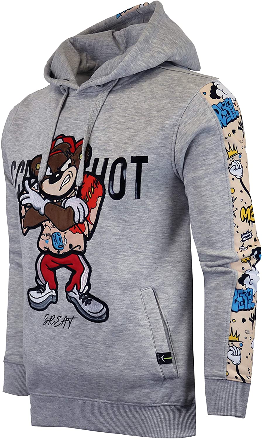 SCREENSHOT Mens Urban Hip Hop Premium Fleece Hoodie - Modern