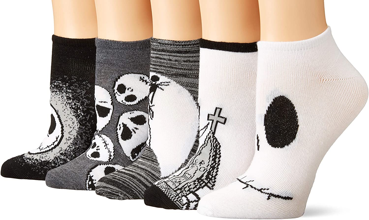 Disney Nightmare Before Christmas Women's 5 Pack No Show Socks | eBay