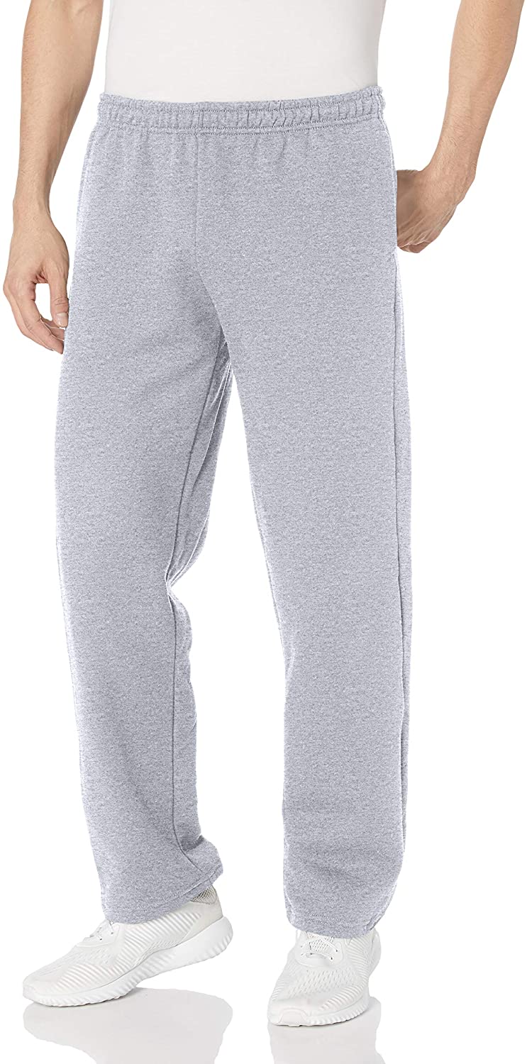 gildan men's fleece open bottom pocketed pant