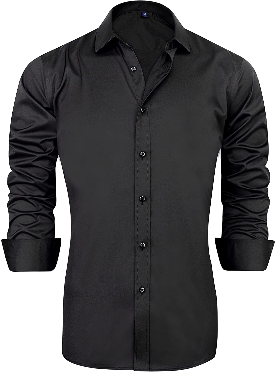 J.Ver Men's Casual Long Sleeve Stretch Dress Shirt Wrinkle-Free Regular ...
