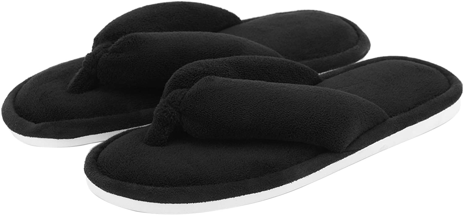 Onmygogo Indoor Slippers for Women Open Toe with Memory Foam, Soft Faux Fur  Nons