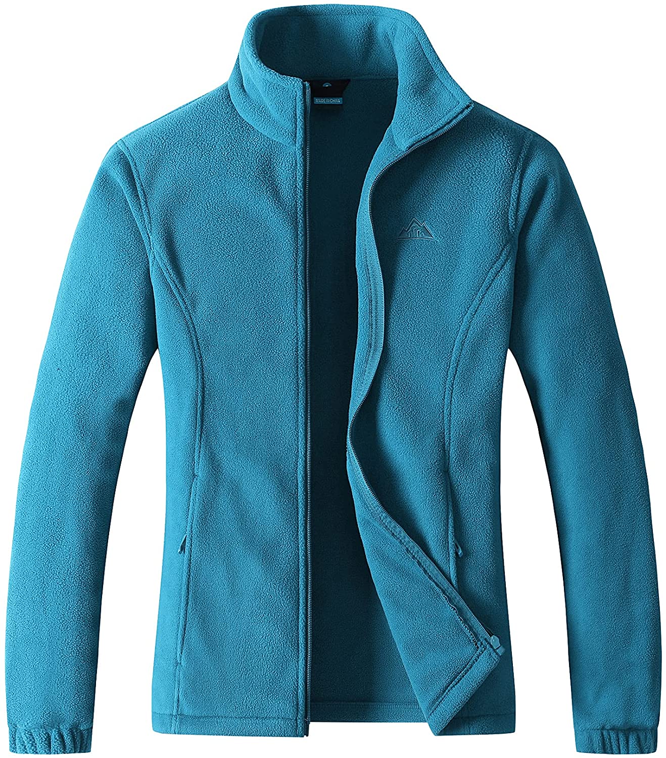 Women's Lightweight Full Zip Soft Polar Fleece Jacket Outdoor Recreation Coat With Zipper Pockets