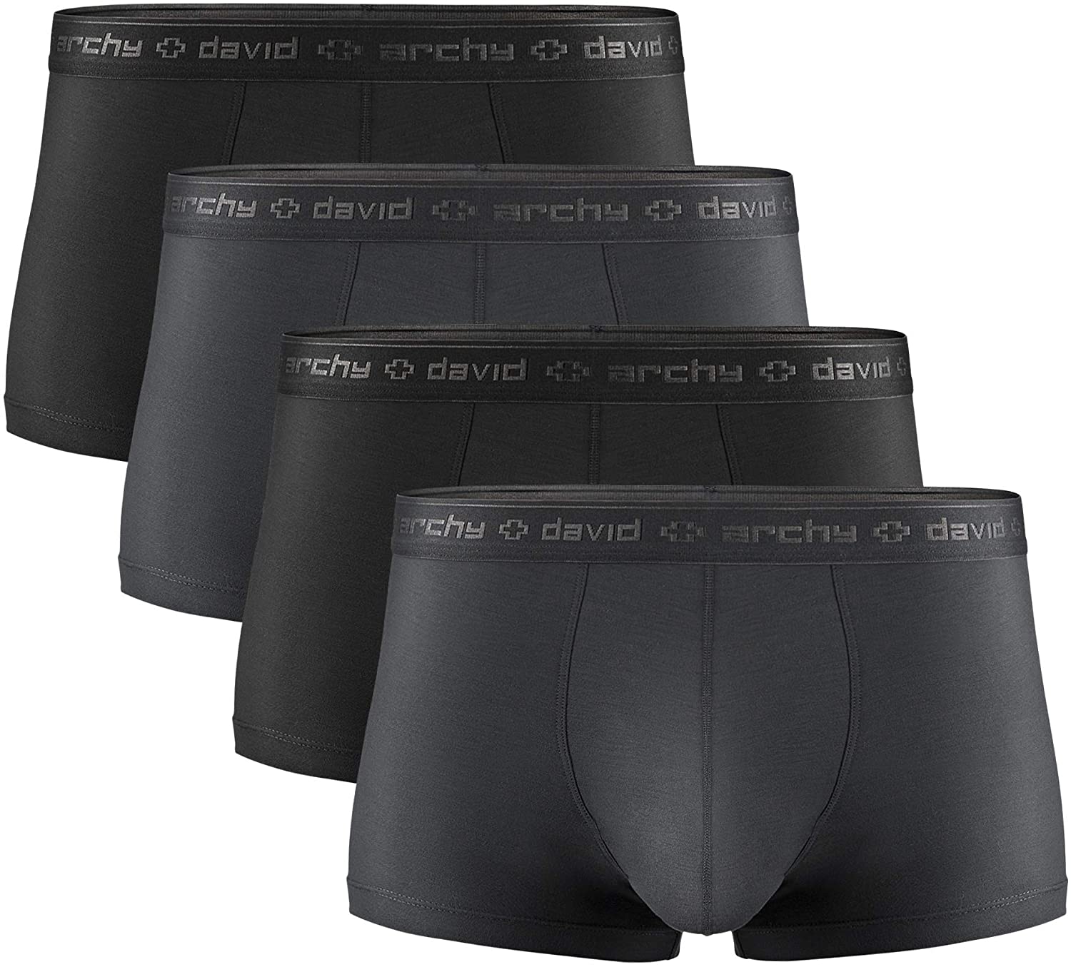 DAVID ARCHY Men's Dual Pouch Underwear Micro Modal Trunks Separate Pouches  with