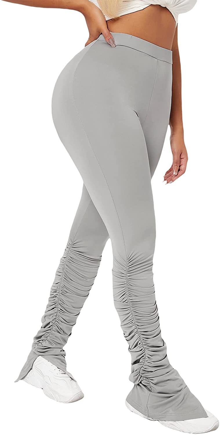 NIFTRIRY Women Stacked Pants Stacked Leggings for Women Flare