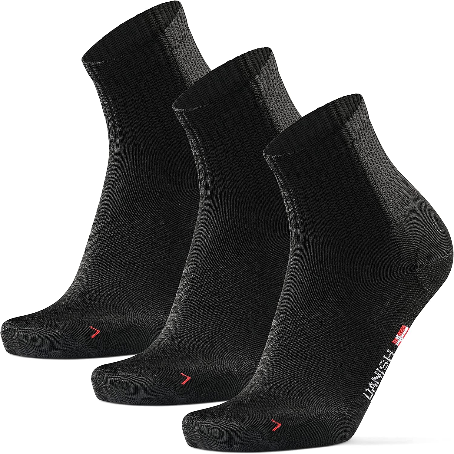 DANISH ENDURANCE 3 Pack Quarter Athletic Socks, Breathable for Men
