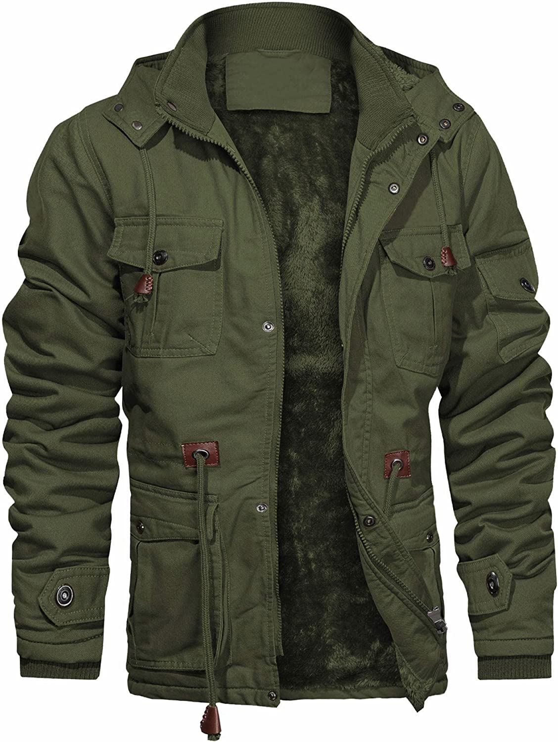  Mens Fleece Jacket Men's Military Thicken Cotton