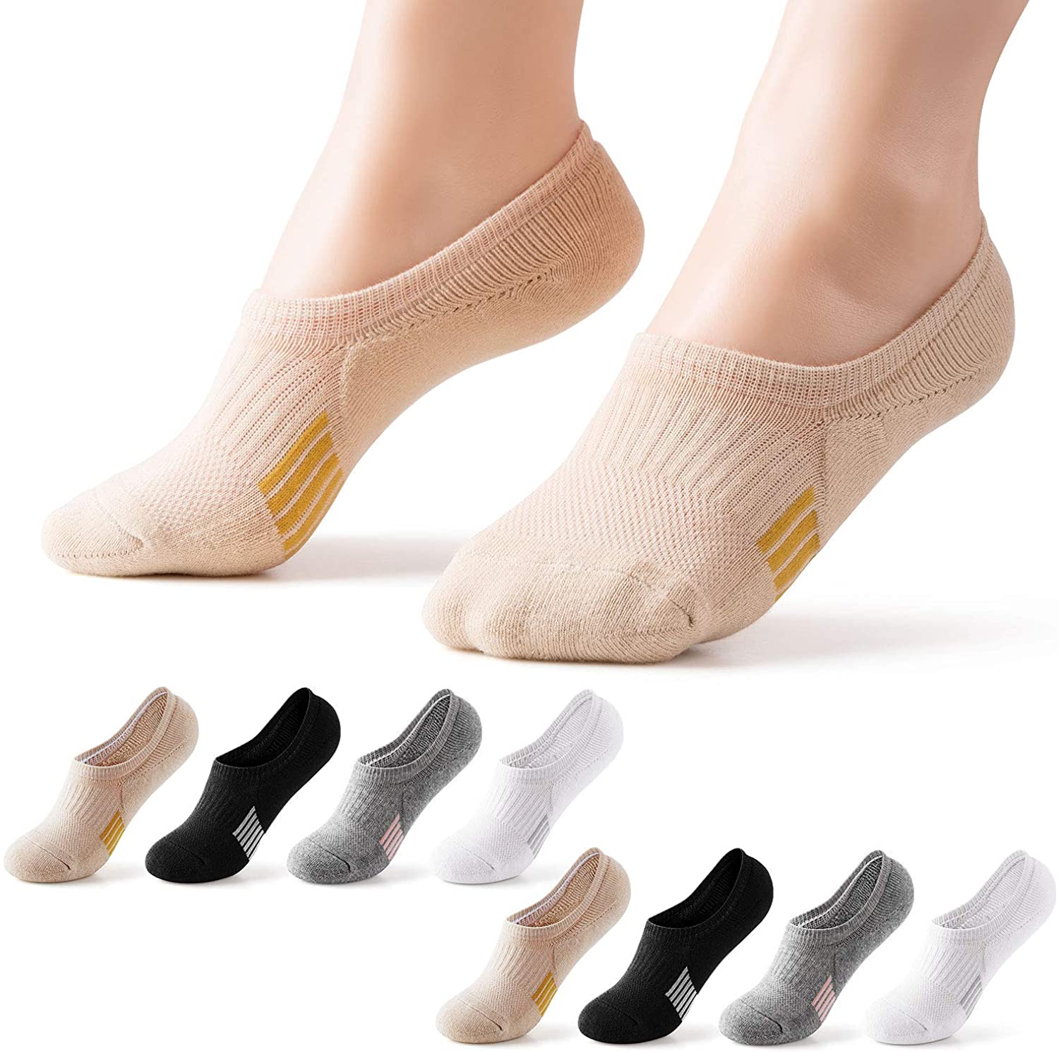 Gonii Womens No Show Socks Athletic Ankle Socks Cushioned Running