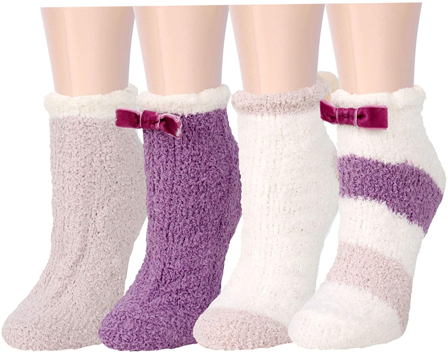 Zmart Fuzzy Anti-Slip Socks for Women Girls Non Slip Slipper Socks with  Grippers