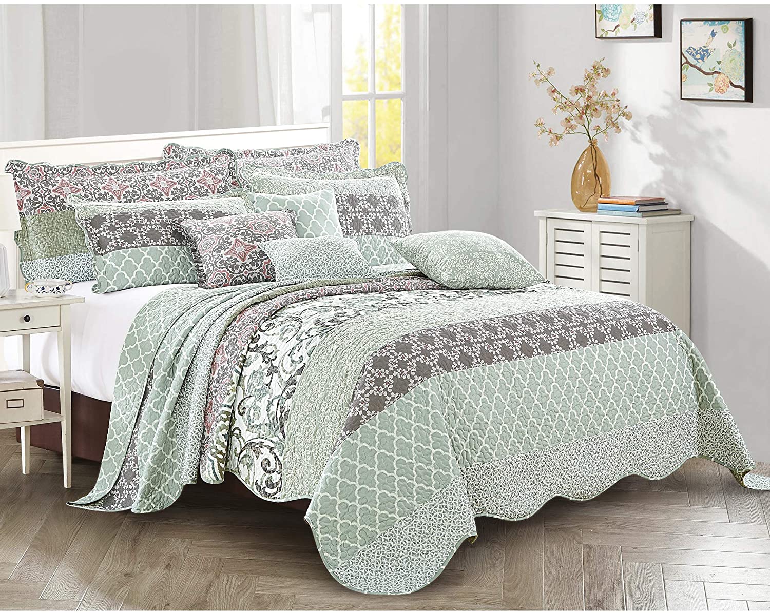 Home Soft Things Royal Scroll Bedspread, 122" x 106", Teal  eBay