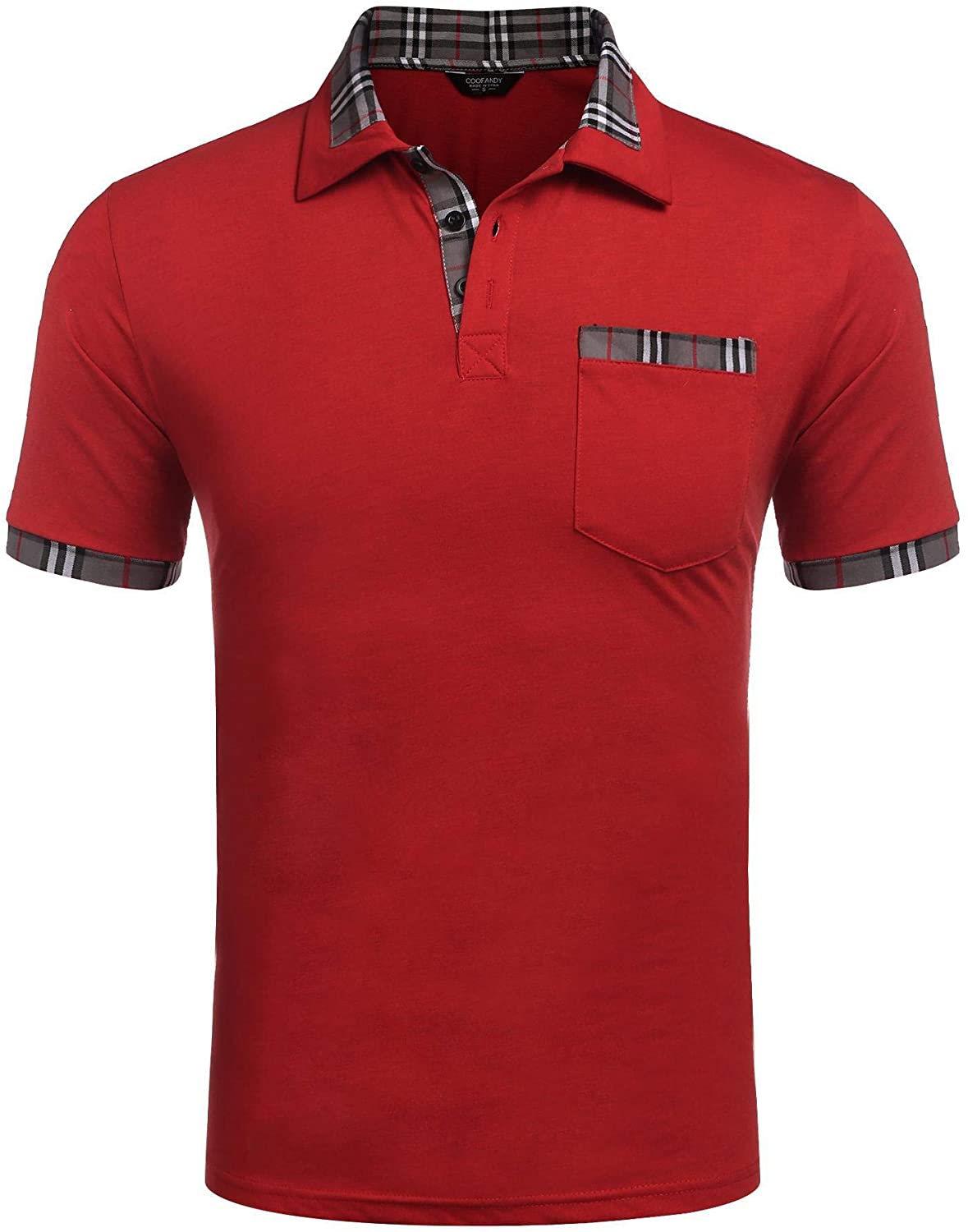 polo shirt with plaid collar