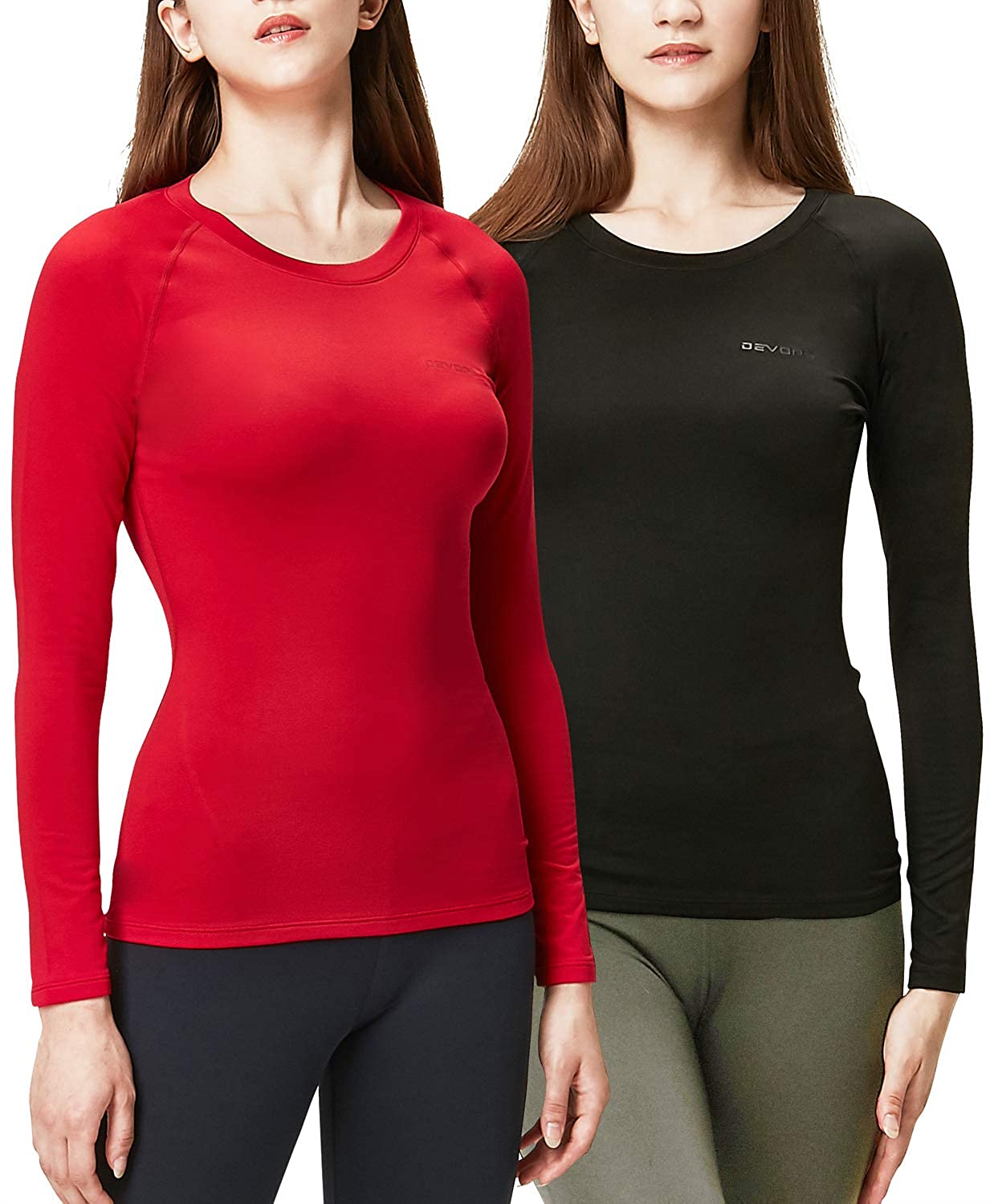 devops-women-s-2-pack-thermal-long-sleeve-shirts-compression-baselayer