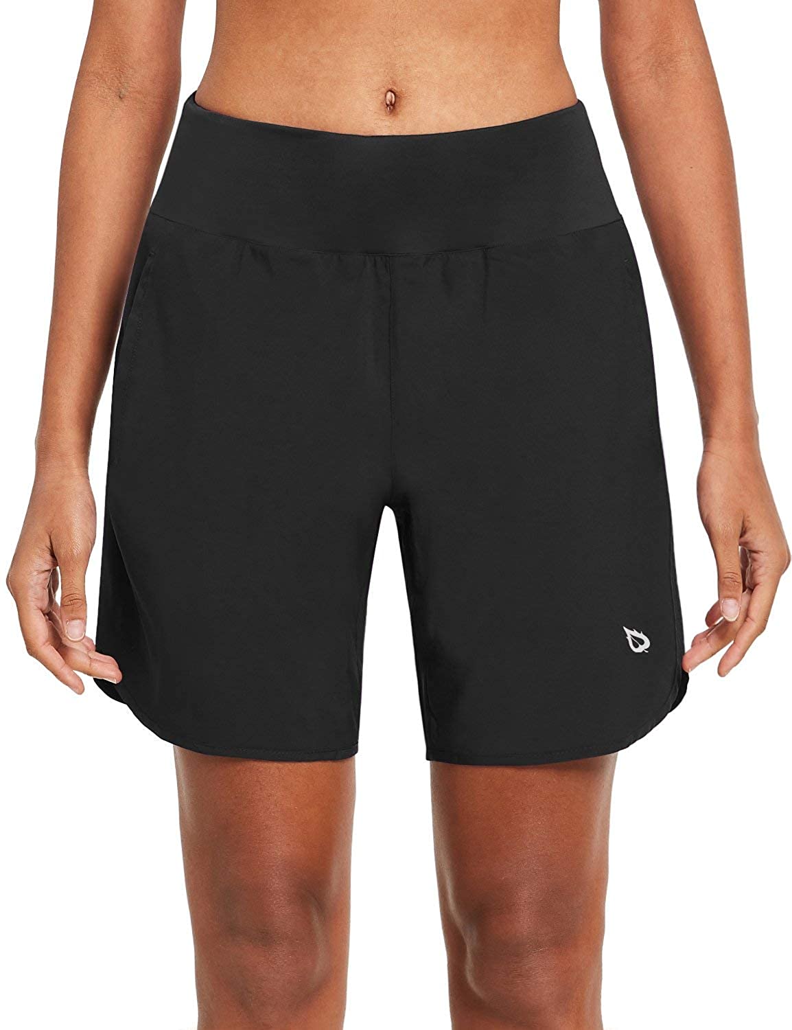 BALEAF Women's 7 Inches Long Running Shorts with Liner Lounge Sport Gym  Shorts B
