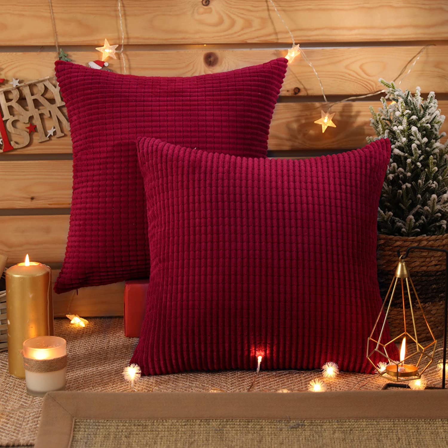 Deconovo Christmas Decorative Pillows Pack of 4 Throw Pillow