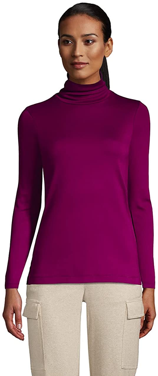 Lands End Women's Top S Purple Cotton with Lyocell Modal, Spandex