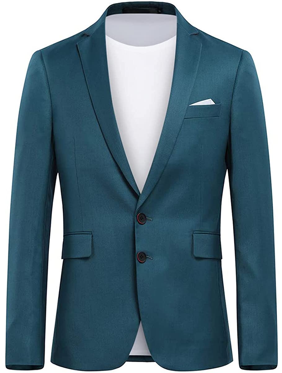 Mens Suit Blazer Slim Fit 2 Button Notched Lapel Coat | eBay