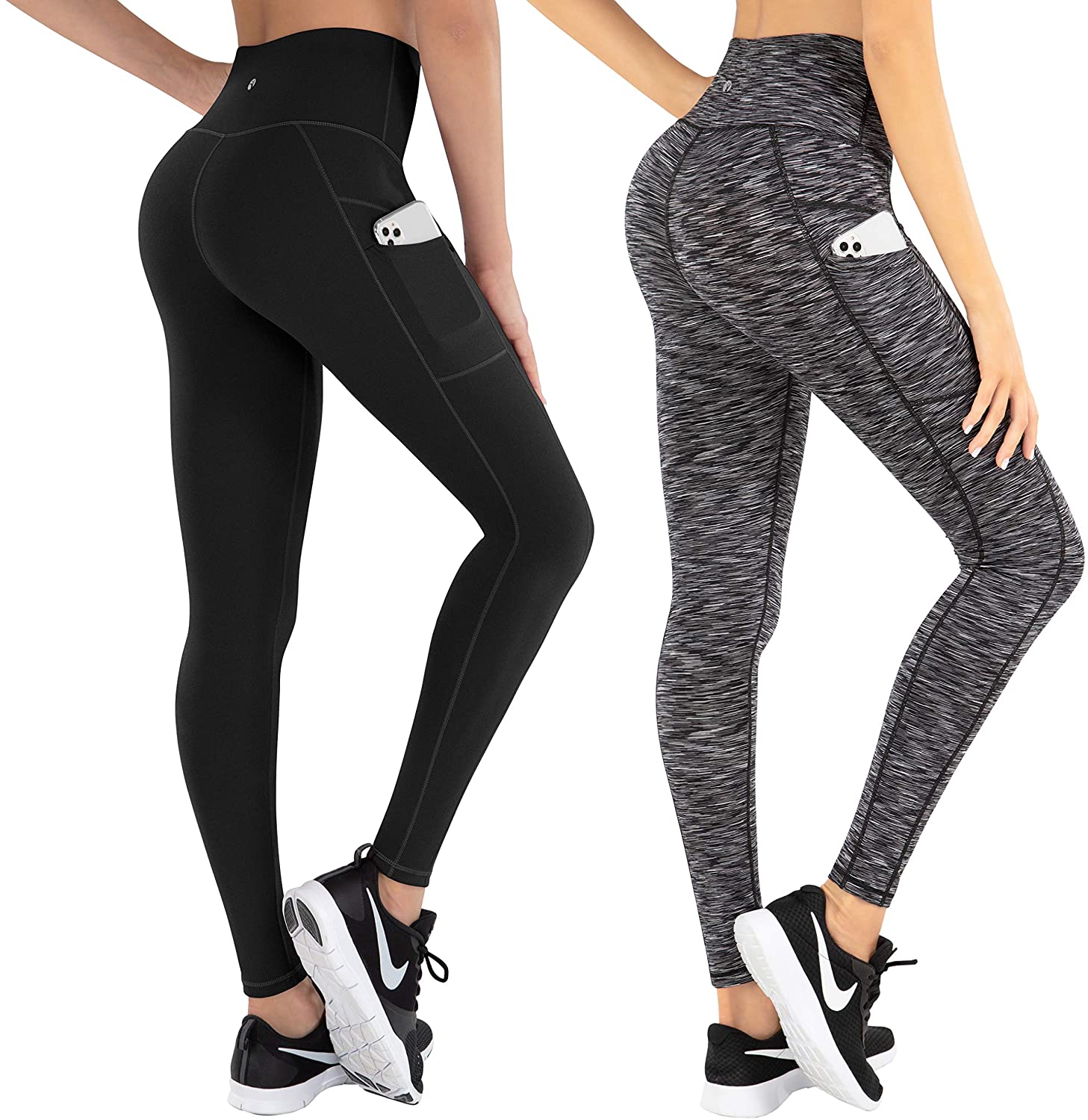 High Waisted Tummy Control Leggings 4 Way Stretch Workout Pants LifeSky Yoga Pants with Pockets 